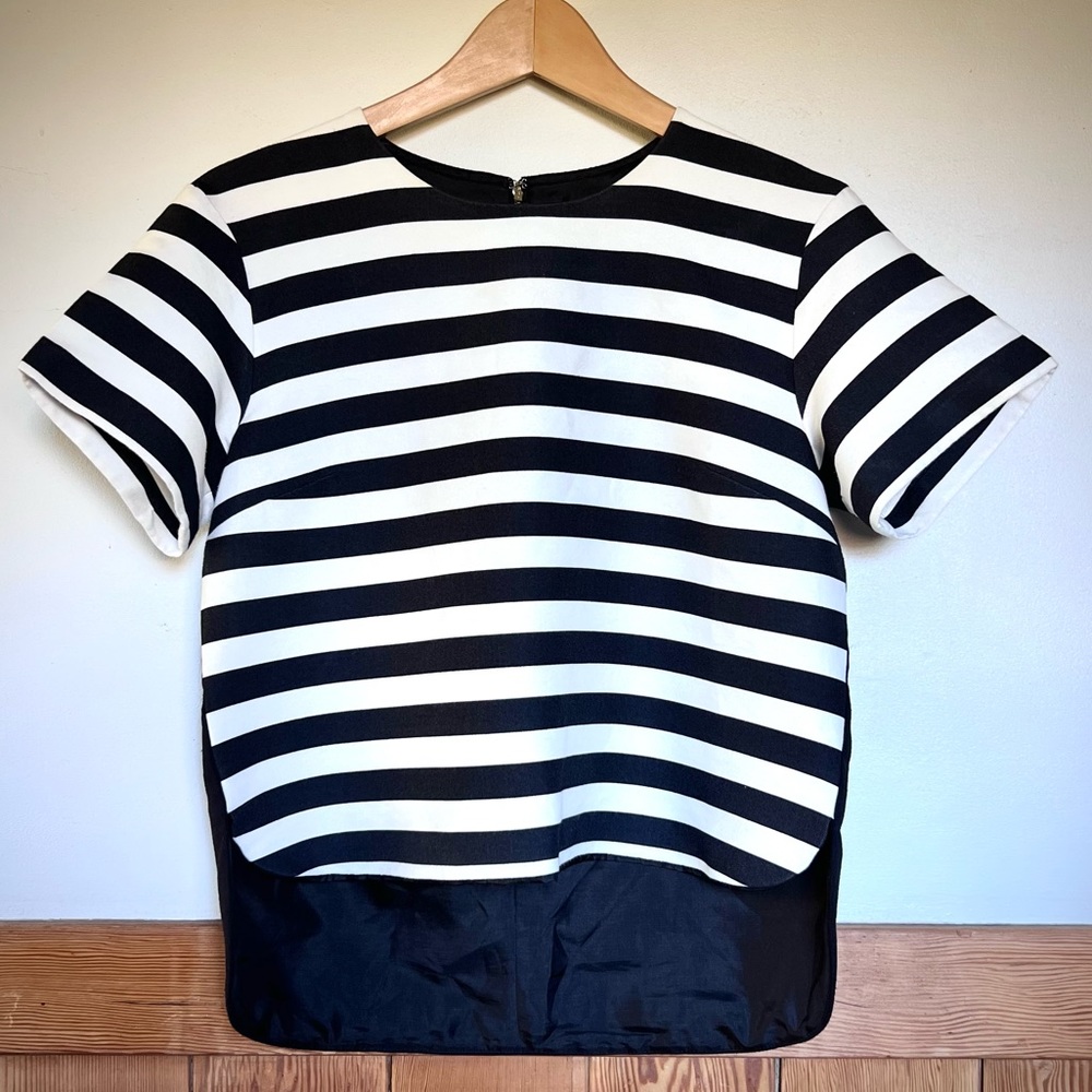 Kate Spade Black & White Striped Top Size 4